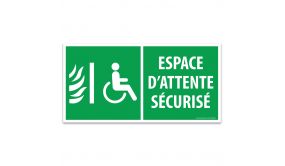 Panneau d'évacuation - Espace d'attente sécurisé pour personnes à mobilité réduite