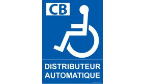 Panneau - Distributeur Automatique - + Logo Pmr Symbole Handicap