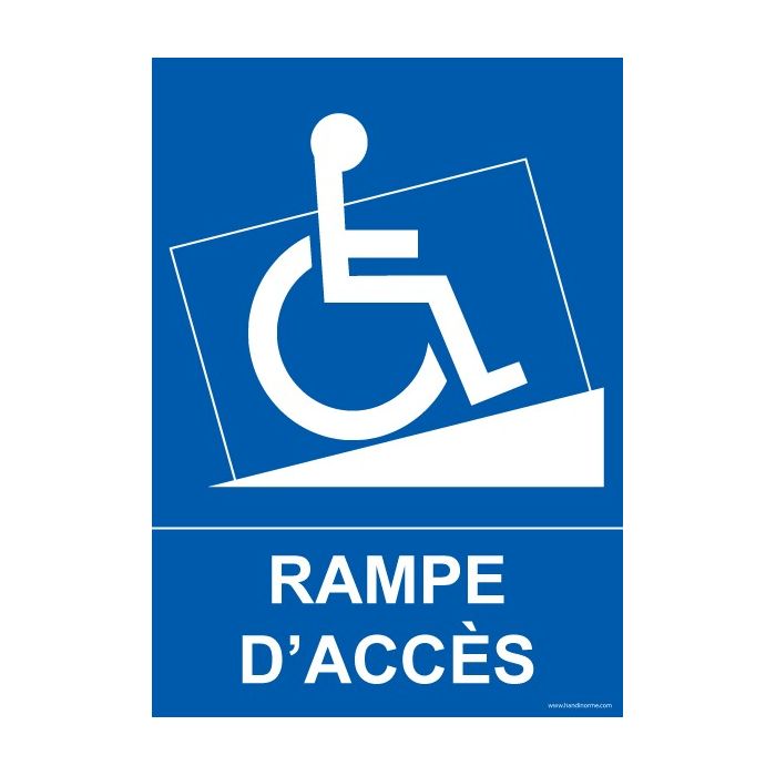 La prudence pour fauteuil roulant Rampe d'accès de sécurité et de santé Vinyle Autocollant 150 X 200 MM 