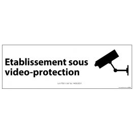 Signalisation d'information Etablissement sous vidéo-protection BLANC