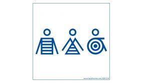 Panneau Signalétique Homme+femme+symbole Handicap Marinière - 125 X 125 Mm