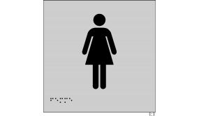 Plaques en relief et braille toilettes Femmes - 150x150 mm