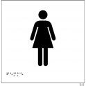 Plaques en relief et braille toilettes Femmes BLANC