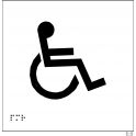 Plaques en relief et braille toilettes Handicapés BLANC