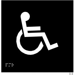 Plaques en relief et braille toilettes Handicapés NOIR