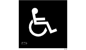 Plaques en relief et braille toilettes Handicapés Dimensions:150 x 150 mm (carré) - 