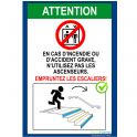 Poster consignes évacuation escaliers A3