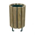 Corbeille / poubelle de jardin "ECO" bois autoclave 80 litres