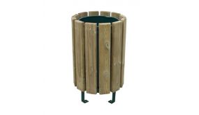 Corbeille / poubelle de jardin - ECO - bois autoclave 80 litres