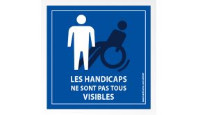 Picto Autocollant Handicap Invisible Pour Pare Brise - 100 X 100 Mm