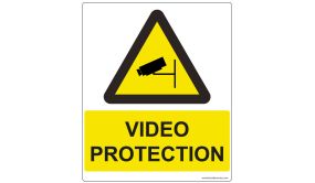 Panneau d'information - Vidéo Protection - 300 x 250 mm - Vinyle ou PVC 