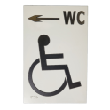 Panneau braille WC picto Handicapé + flèche droite