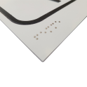 Panneau En Relief Et En Braille Numéro "7" - Intérieur - Fond Blanc - Texte Noir