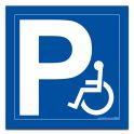Panneaux signalétique avec le symbole handicapé bleu pour place de parking