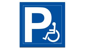 Panneau signalétique P + symbole Handicapé 