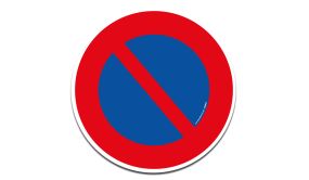 Sticker autocollant "stationnement interdit" - diamètre 400 mm