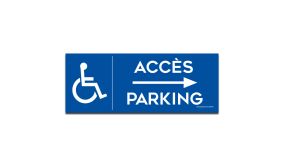 Signalisation - Accés parking - Handicapé, flèche à droite 