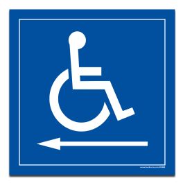Panneau signalétique "Handicapés flèche gauche"