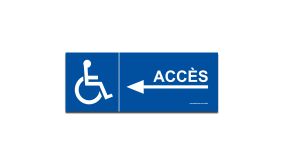 Signalisation - Rampe d'accès flèche à gauche + picto handicapé 