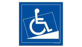 Panneau signalétique Accès rampe pour Handicapé 