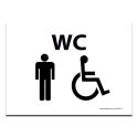 Plaque gravée WC Homme + Personnes handicapées