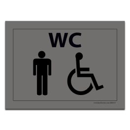 Plaque gravée WC Homme + Personnes handicapées