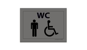 Plaque gravée WC Homme + Personne handicapée 