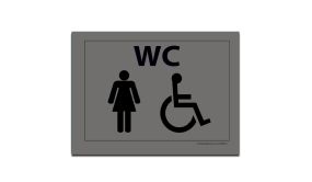 Plaque gravée WC Femme + Personne handicapée 
