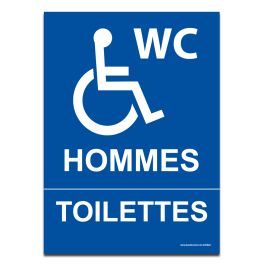Panneau "Toilettes Hommes Toilettes" + Picto Handicapé