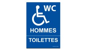 Panneau - Toilettes Hommes Toilettes - + Picto Handicapé 