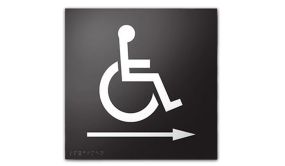 Panneau Relief Et Braille Picto Pmr Symbole Handicap Fléche Droite