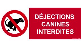 Panneau d'information - Déjections Canine Interdites 