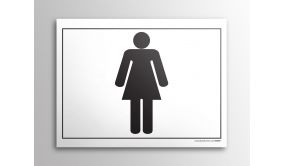 Plaque gravée - Toilettes picto Femme - 10x14cm