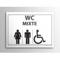 Plaque gravée Mixte WC + personnes Handicapées