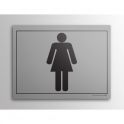 Plaque gravée toilettes picto Femme GRIS