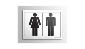 Plaque Gravée - Toilettes Picto Femme - 10x14cm