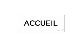 Panneau de porte - ACCUEIL - 210 x 75 mm Modèle:Vinyle Souple Autocollant -