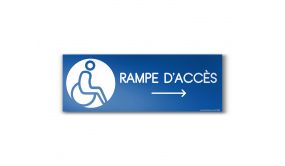 Panneau Design Rampe D'accès Flèche Droite + Picto Pmr Symbole Handicap