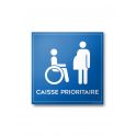Autocollant caisse prioritaire aux personnes en situation de handicap et à mobilité réduite PMR