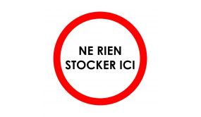 Panneau rond - NE RIEN STOCKER ICI - diamètre 200 mm 