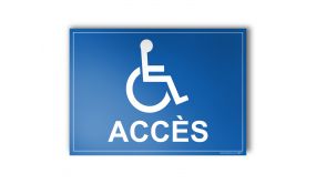 Plaque Gravée - Accès - + Picto Pmr Symbole Handicap