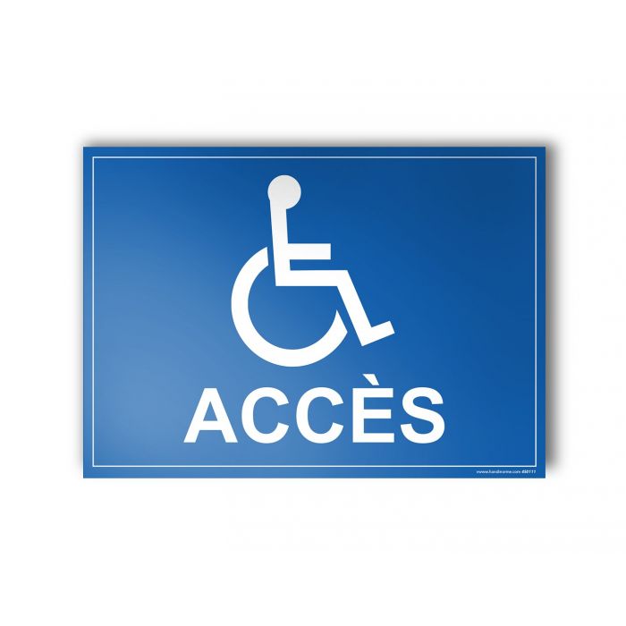 Plaque gravée "Accès" + Picto Handicapé