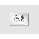 Panneau picto Handicapé + HOMME - relief et braille