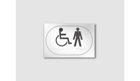 Panneau Picto Pmr Symbole Handicap + Homme - Relief Et Braille