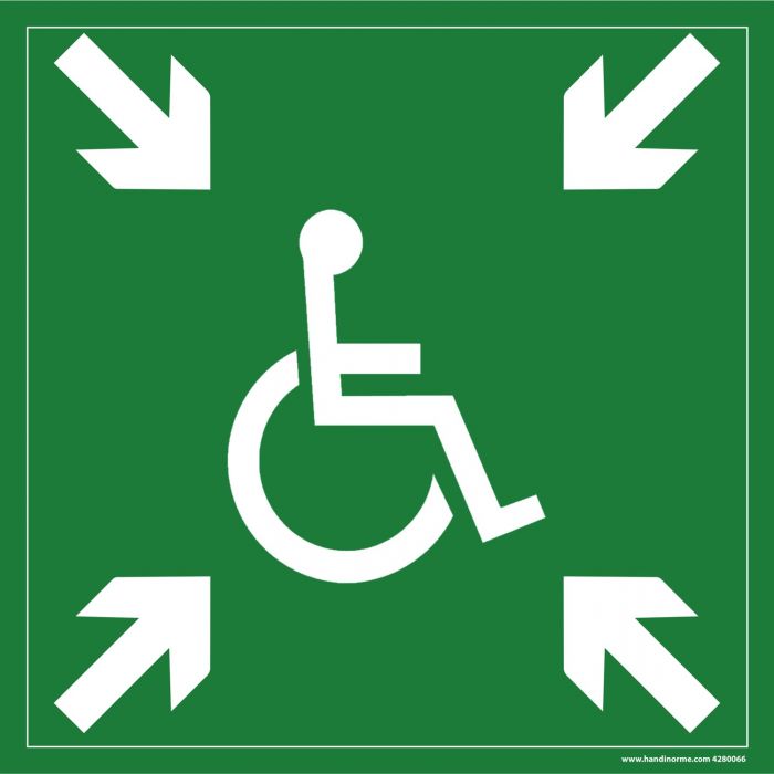 Panneau Point de rassemblement + picto Handicapé