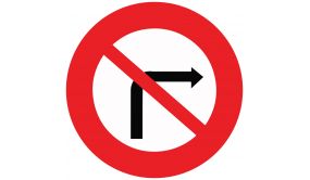 Panneau de circulation - interdiction de tourner à droite