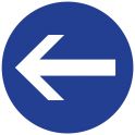 Panneau de circulation - obligation de tourner à gauche