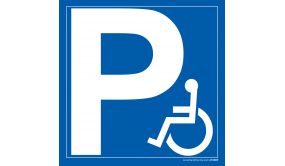 Panneau Parking Lettre P logo PMR - Dibond -3 formats carrés 