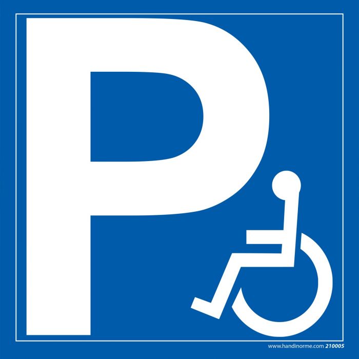 Panneau Parking Lettre P logo PMR - Dibond -3 formats carrés
