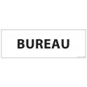 Signalisation d'information - BUREAU - blanc ou gris , vinyle ou PVC 210 x 75 mm BLANC
